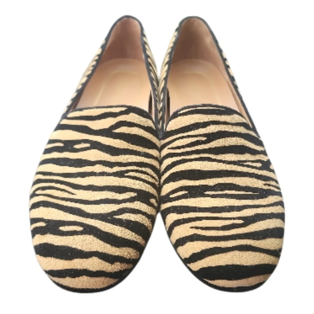 Vionic Flat North Willa Tiger Stripe Slip On Suede Women Size 7 Orthotic Shoes